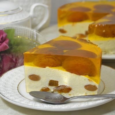 Нежнейший творожно-персиковый десерт без выпечки